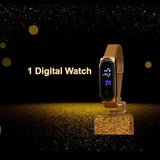 Fidato Golden Watch With Golden Chain with Magnetic Digital Watch Combo